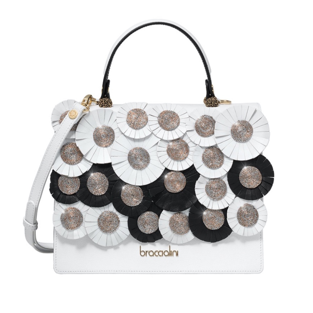 Braccialini Penelope Italian Leather Flower Purse
